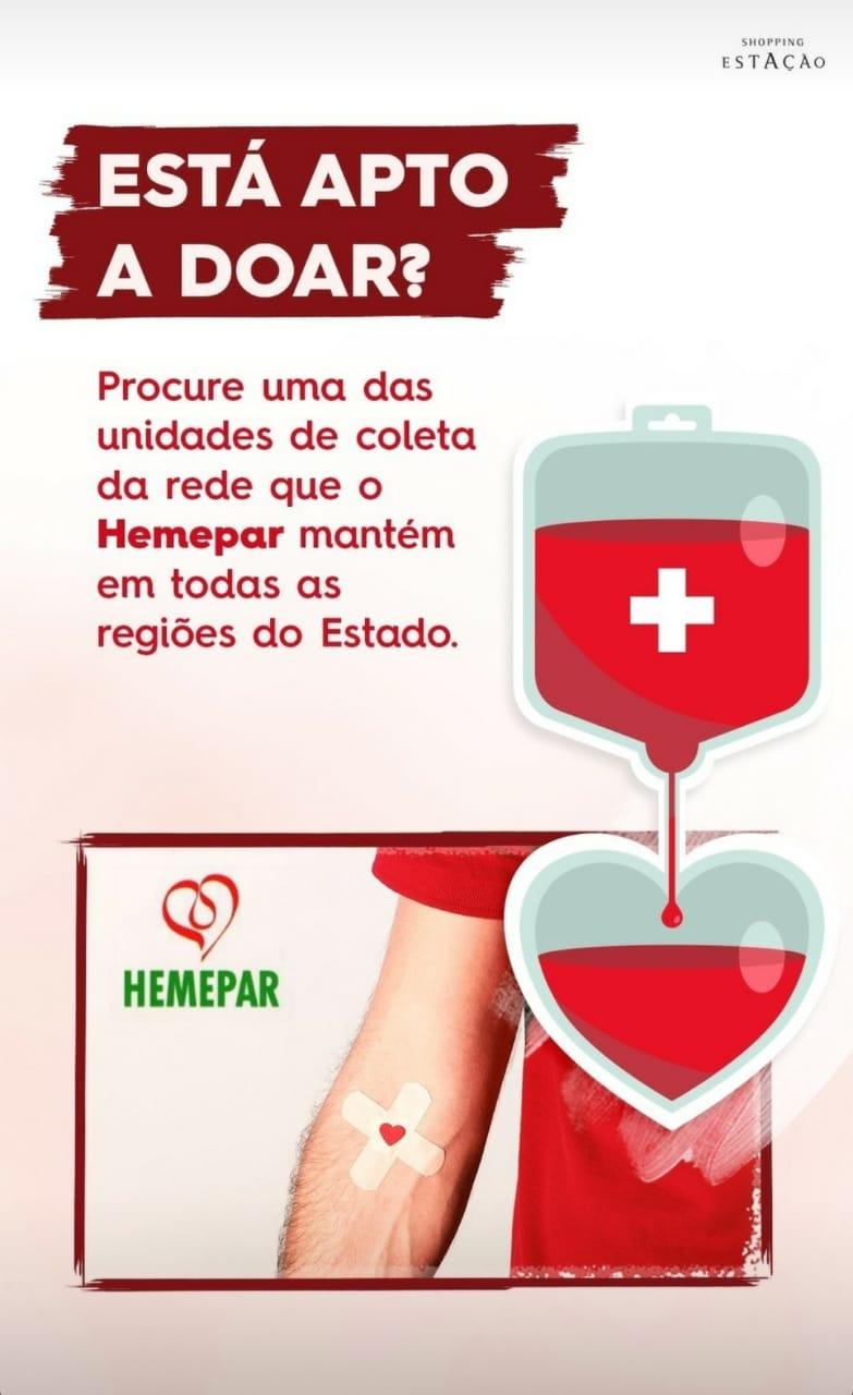 Shopping Estação e Hemepar fazem parceria para incentivar doação de sangue