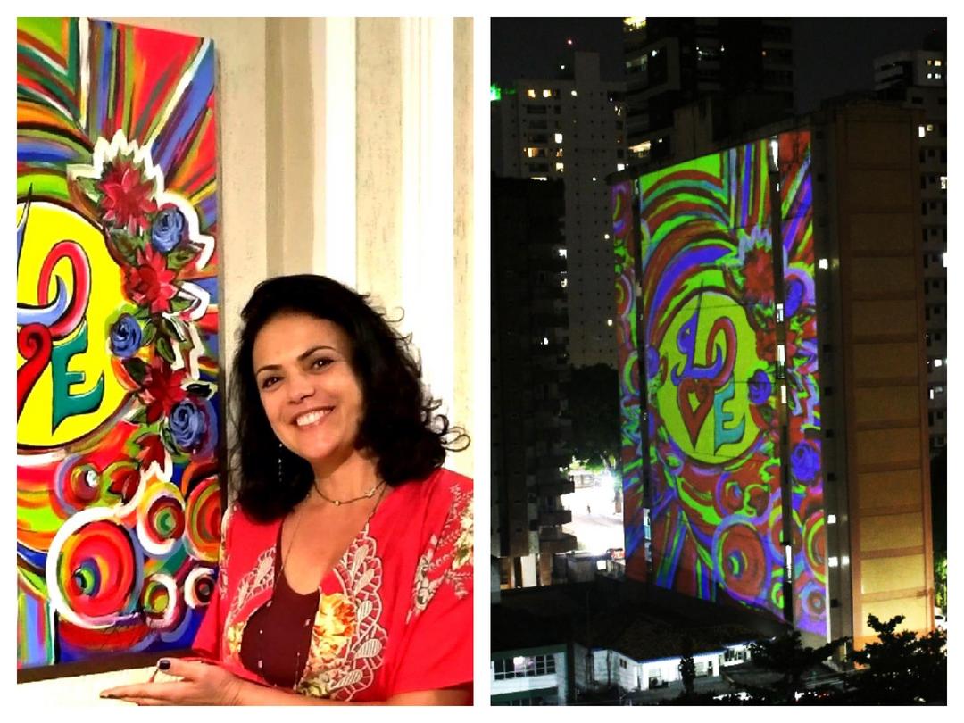 Artista multimídia, Katia Velo, tem obras projetadas nos prédios em Belém do Pará