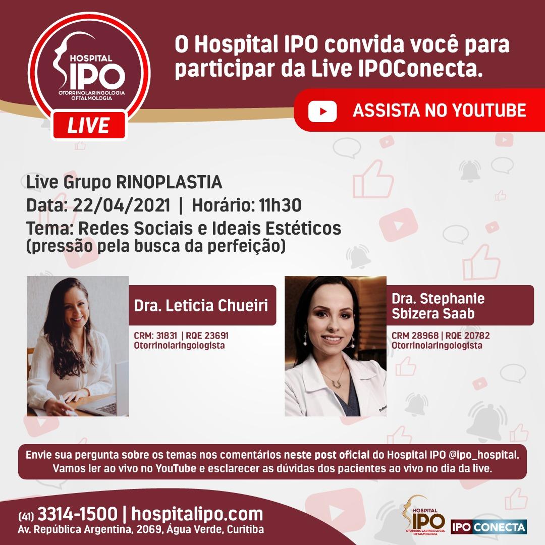 Hospital IPO promove live sobre Redes Sociais e Ideais Estéticos