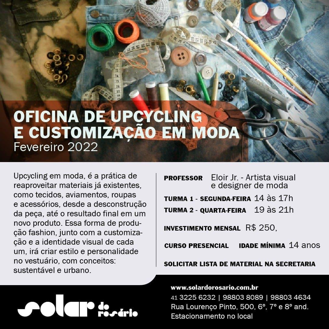 Oficina de Upcycling e customização em Moda no Solar do Rosário, com Eloir Jr.