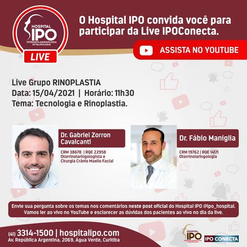 Hospital IPO promove live sobre Tecnologia e Rinoplastia