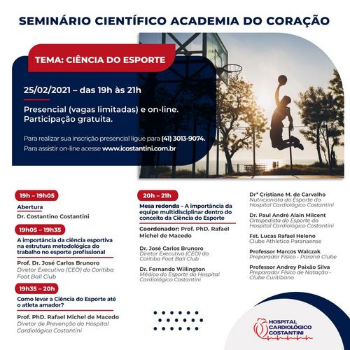 Hospital Cardiológico Costantini realiza evento gratuito e on-line sobre Ciência do Esporte